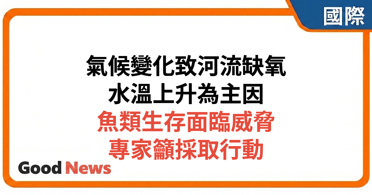 研究揭示氣候變化導致全球河流含氧量持續下降 水生生態面臨威脅