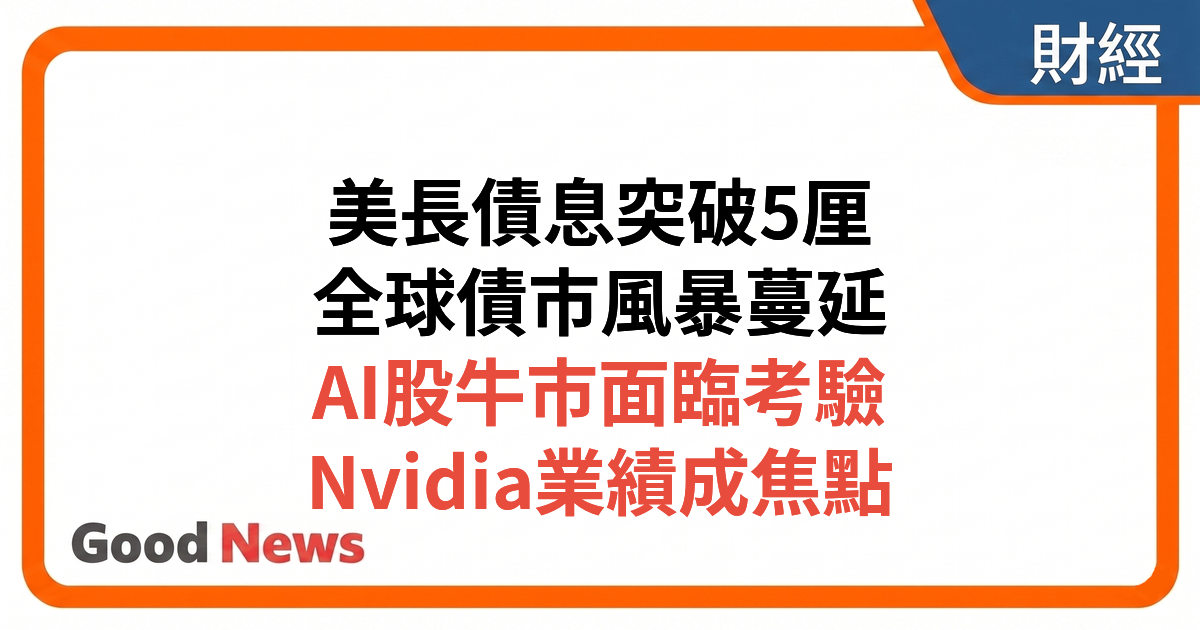美長債息升越5厘 全球債市風暴蔓延 科技股牛市面臨考驗