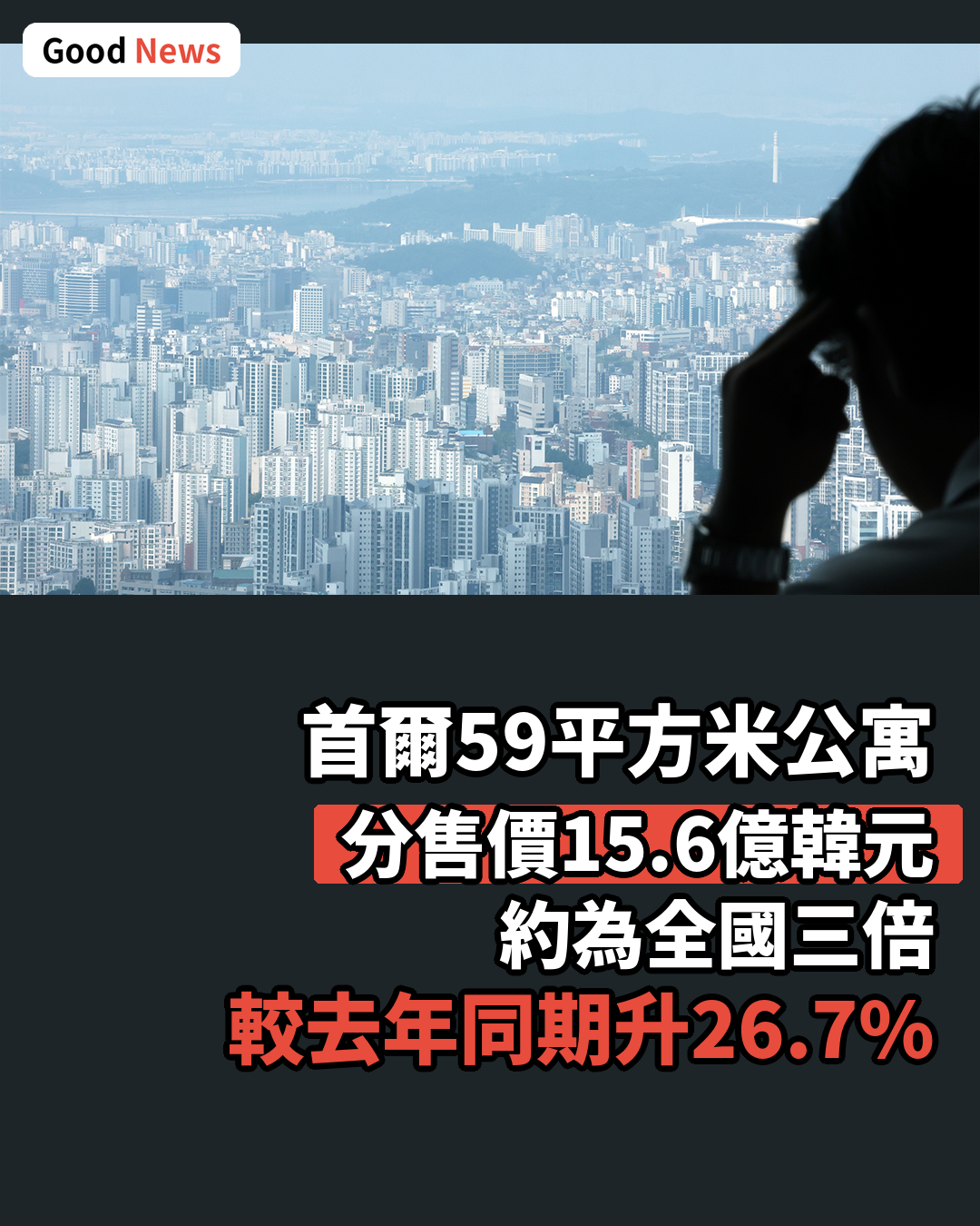 首爾59平方米公寓分售價達全國三倍