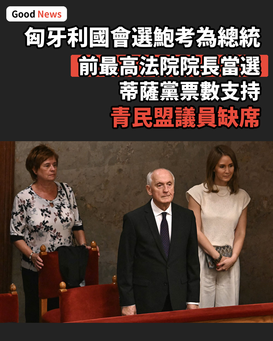 匈牙利國會選出前最高法院院長鮑考為總統
