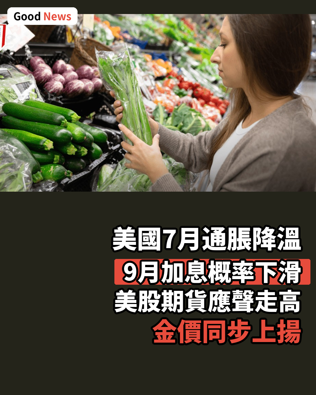 美國7月通脹降溫 9月加息概率下滑 美股期貨走高