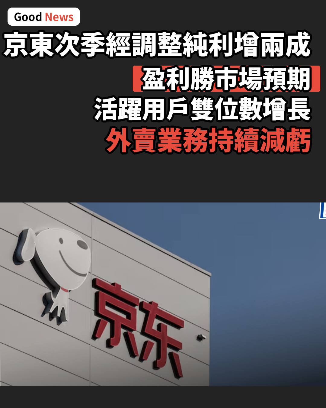 京東次季經調整利潤升兩成勝預期 活躍用戶雙位數增長