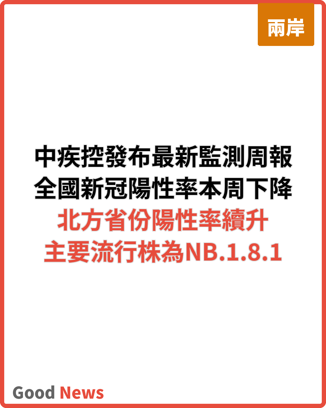 中疾控:全國新冠檢測陽性率下降 北方省份續升