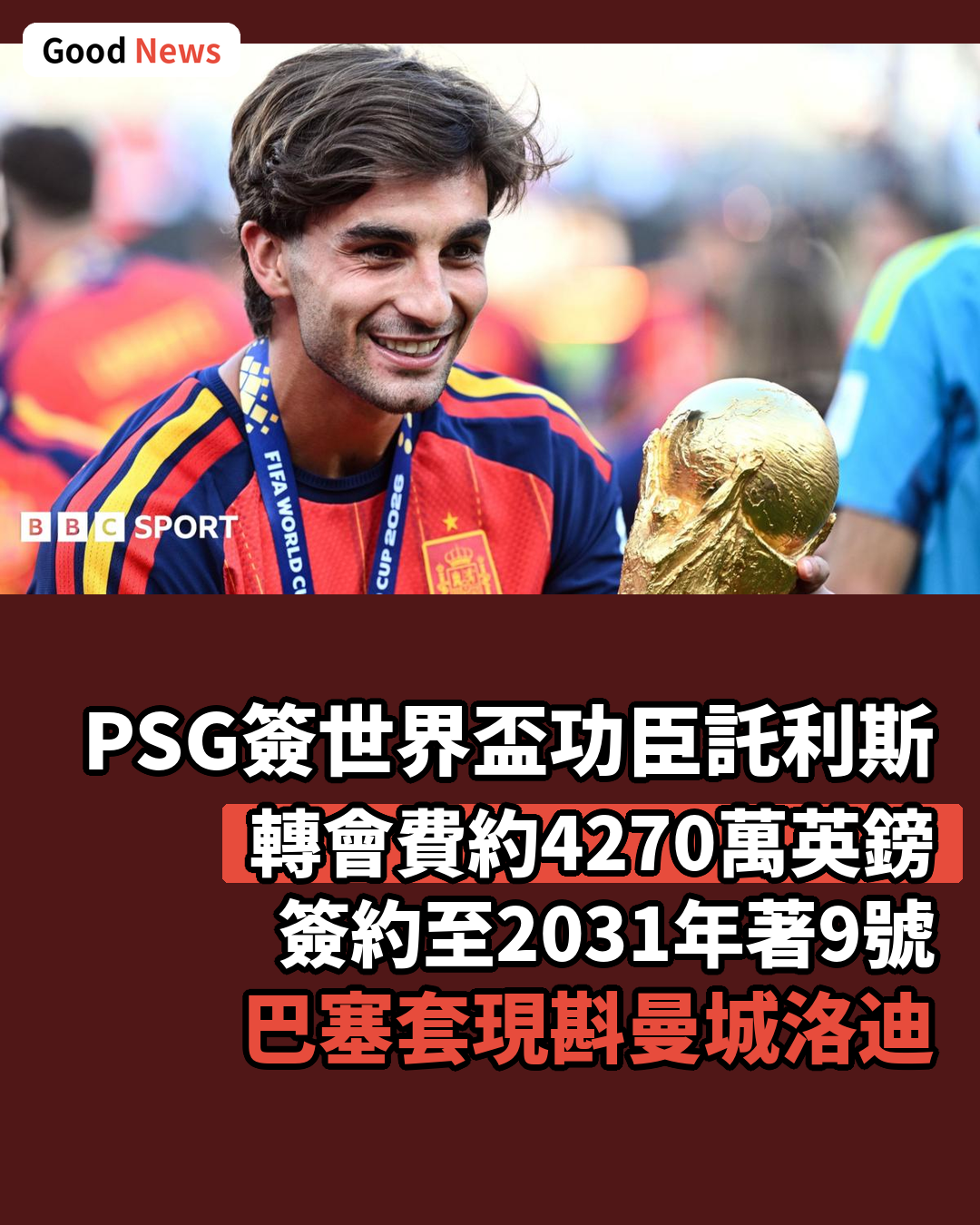 PSG簽世界盃功臣託利斯 巴塞賣人斟洛迪