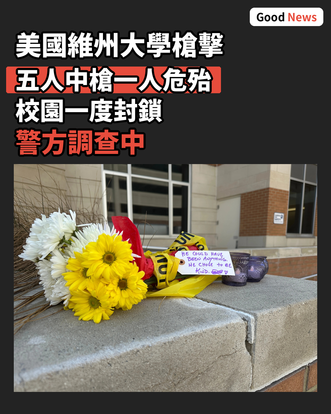 美國維珍尼亞州立大學槍擊案 五人中槍受傷