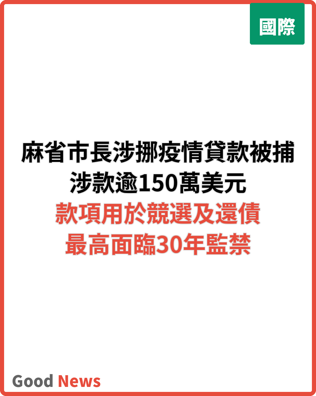 麻省市長涉挪疫情貸款150萬美元被控欺詐
