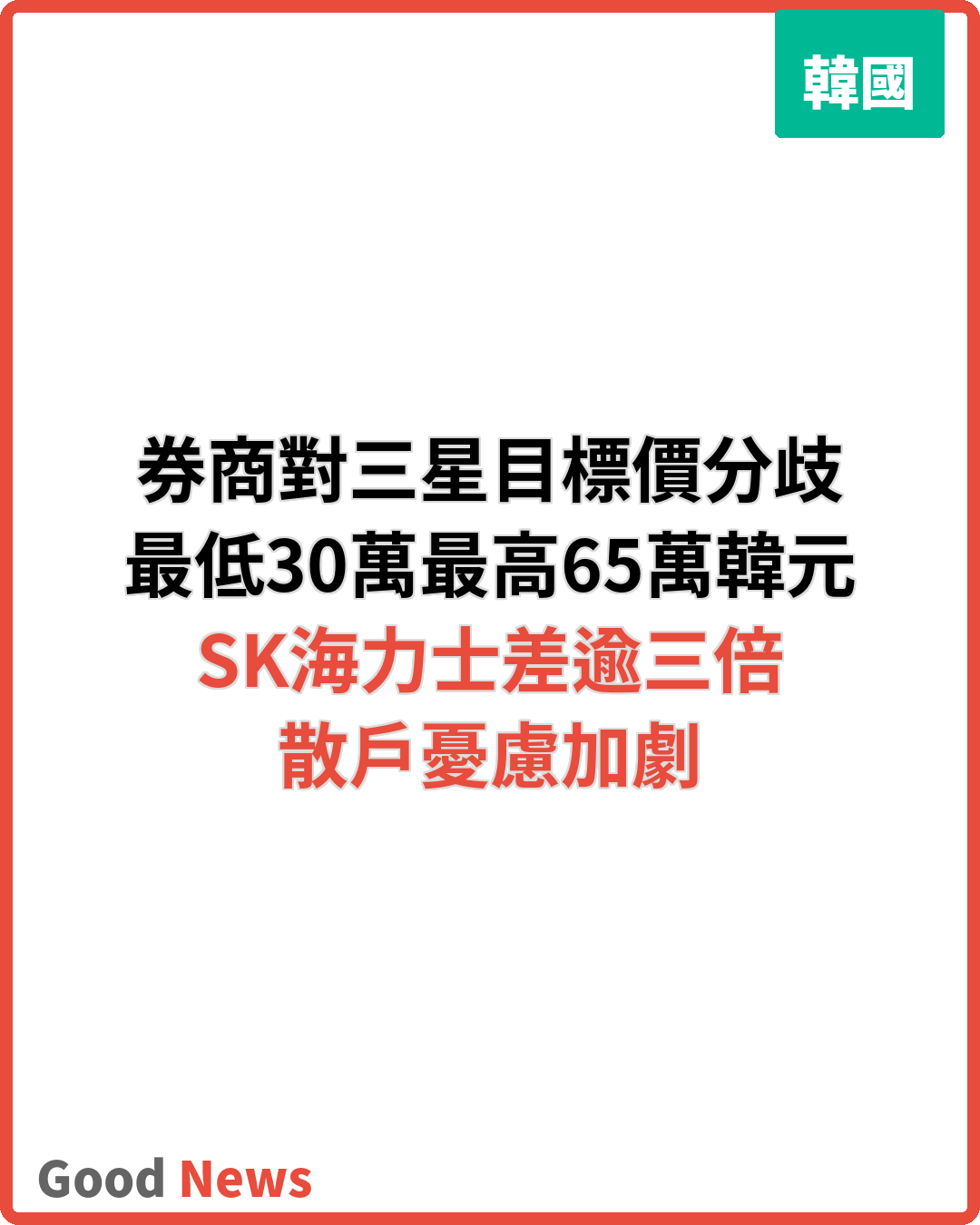 三星目標價30萬與65萬韓元並存 券商預測兩極