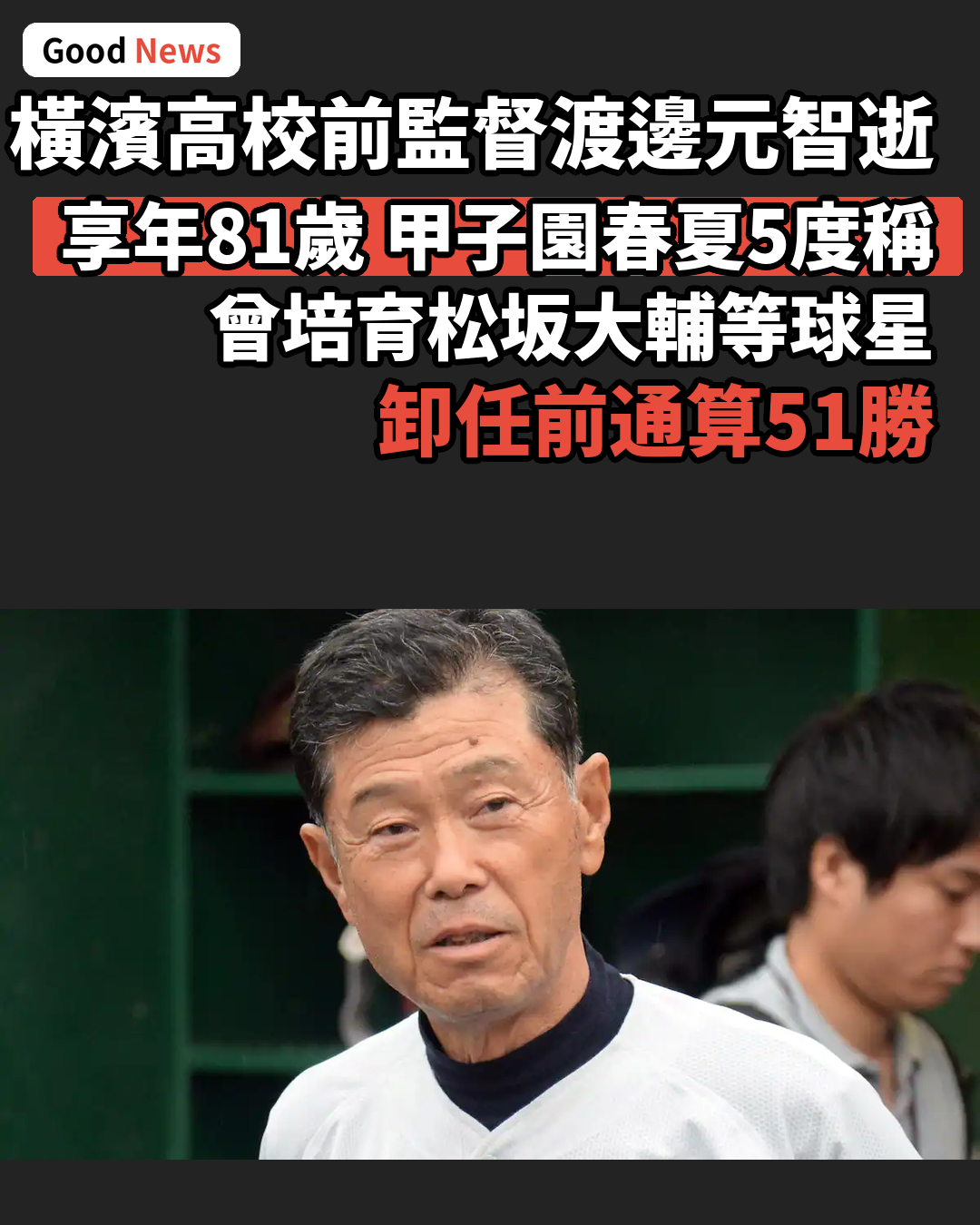 橫濱高校前監督渡邊元智逝世 享年81歲