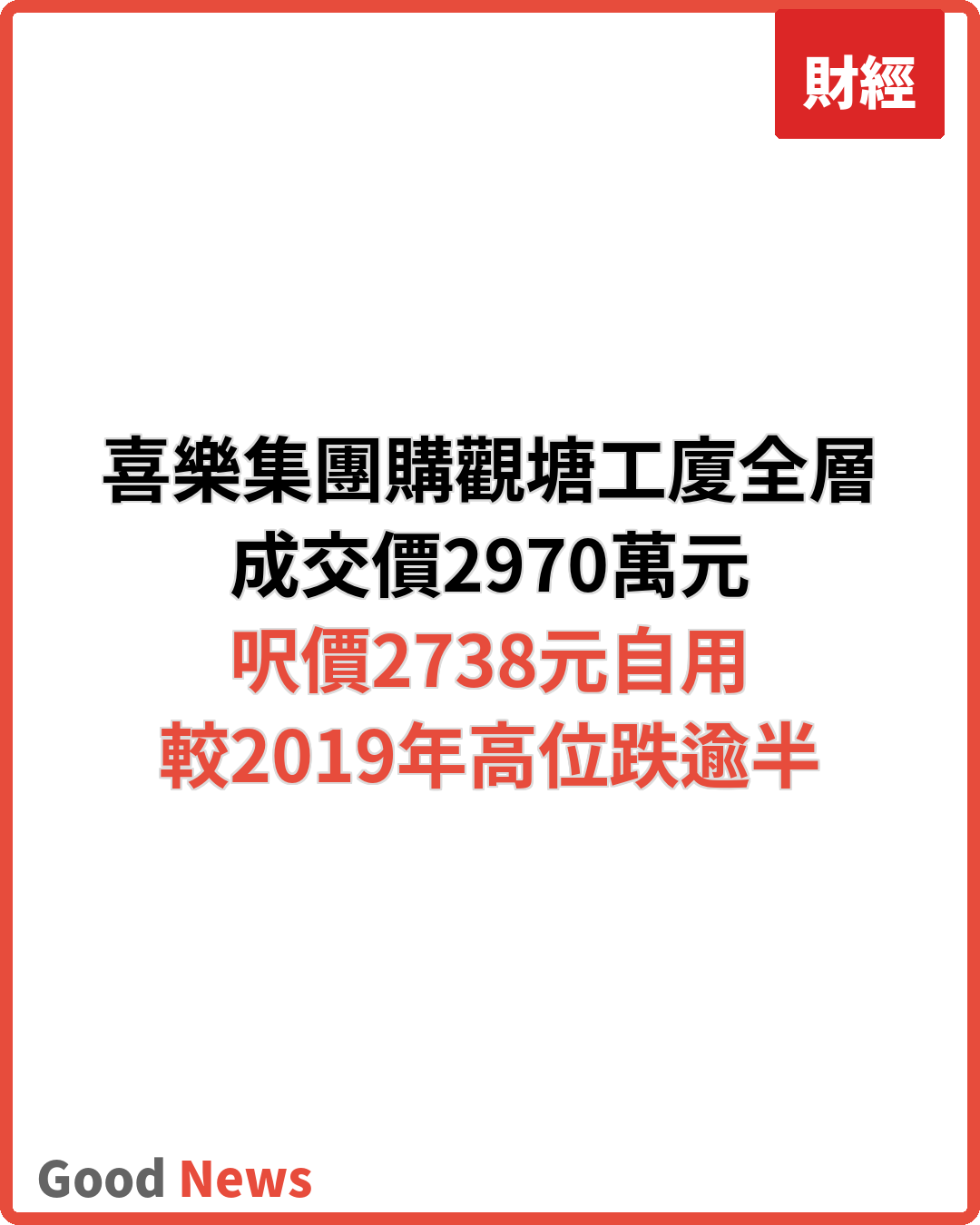 喜樂集團2970萬購觀塘興業中心全層自用