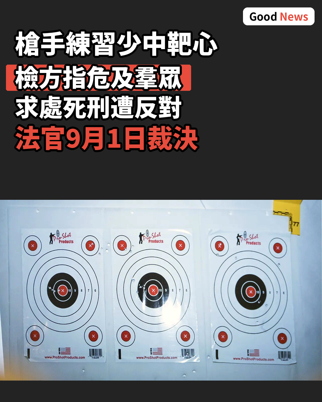 槍手練習射擊少中靶心 檢方指危及羣眾求處死刑