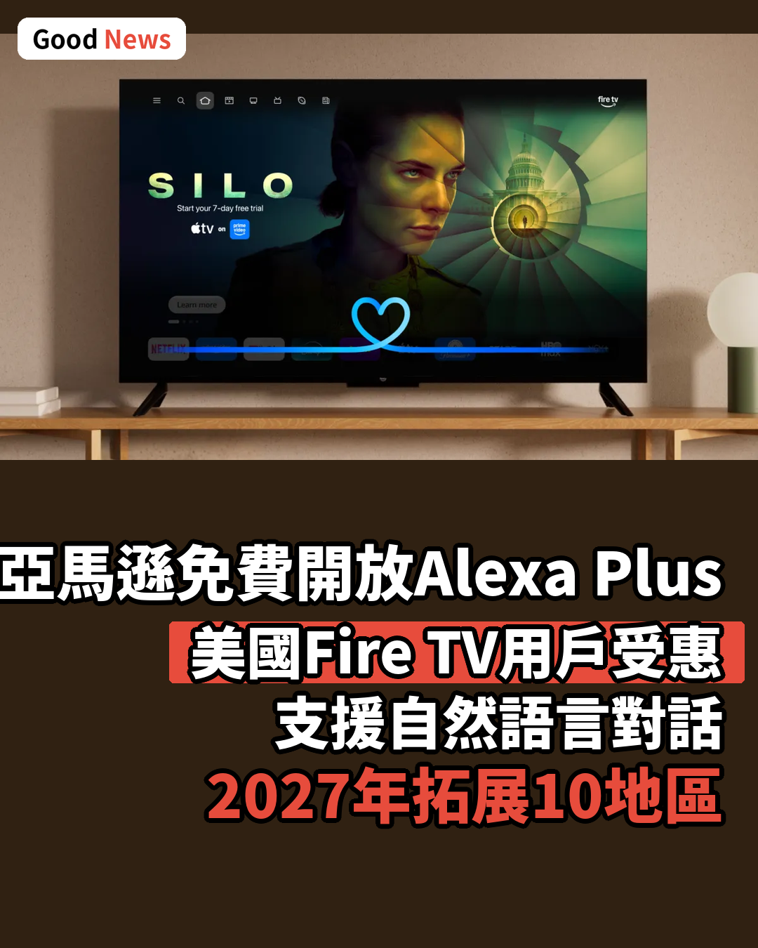 美國Fire TV用戶免費升級Alexa Plus