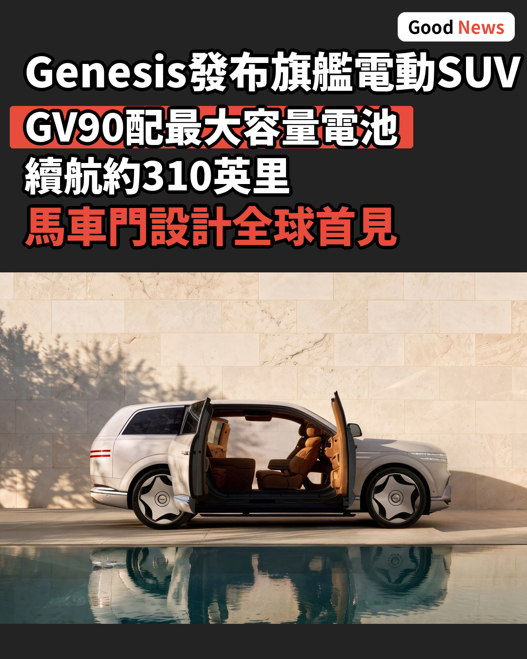 現代豪華品牌Genesis發布旗艦電動SUV GV90